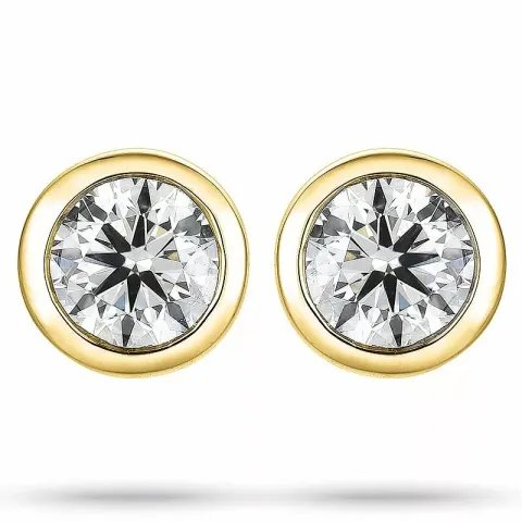 2 x 0,25 ct solitaireørestikker i 14 karat guld med diamant