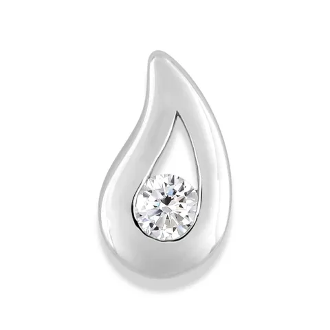 Dråbe vedhæng i 9 karat hvidguld
