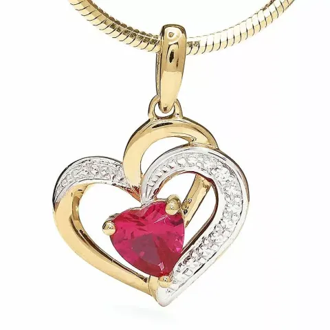 hjerte guld vedhæng i 9 karat guld med rhodium