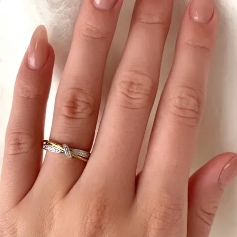 hvid zirkon guld ring i 9 karat guld med rhodium