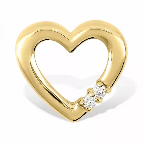 Hjerte diamant vedhæng i 9 karat guld 0,044 ct
