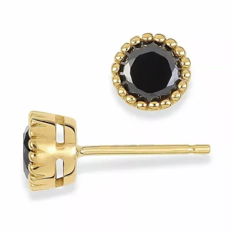 5 mm ørestikker i 9 karat guld med zirkon
