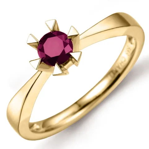 0,50 ct rubin solitairering i 14 karat guld 0,50 ct