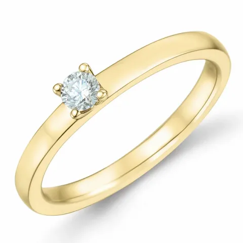 solitairering i 14 karat guld 0,10 ct