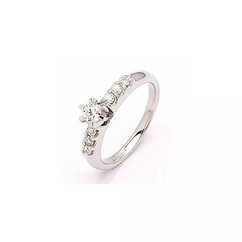diamant ring i 14 karat hvidguld 0,53 ct