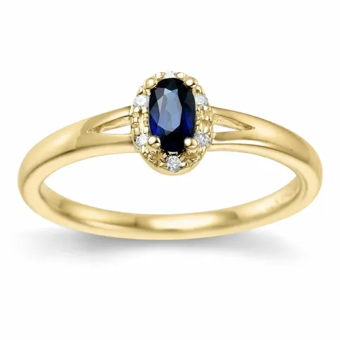 Safir ring i 14 karat guld 0,03 ct 0,35 ct