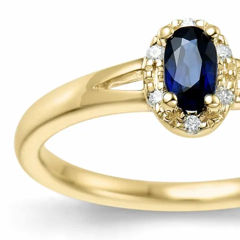 Safir ring i 14 karat guld 0,03 ct 0,35 ct