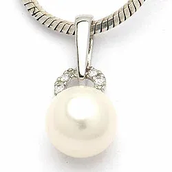 Perle vedhæng i 9 karat hvidguld