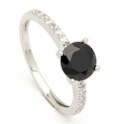 Rund ring i 9 karat hvidguld