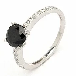 Rund ring i 9 karat hvidguld