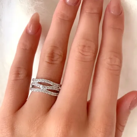Abstrakt ring i 8 karat hvidguld