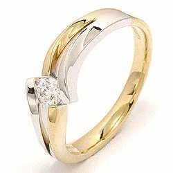 bestillingsvare - guld ring i 14 karat guld.- og hvidguld 0,20 ct