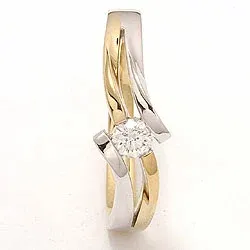 bestillingsvare - guld ring i 14 karat guld.- og hvidguld 0,20 ct