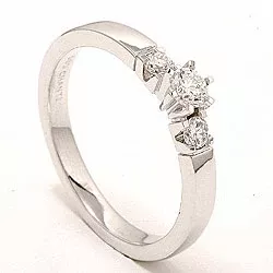 bestillingsvare - diamant ring i 14 karat hvidguld 0,20 ct 0,16 ct