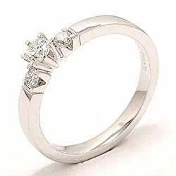 bestillingsvare - diamant ring i 14 karat hvidguld 0,20 ct 0,16 ct