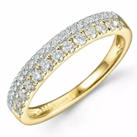 diamantring i 14 karat guld med rhodium 0,38  ct