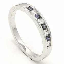 bestillingsvare - blå safir ring i 14 karat hvidguld 0,12 ct 0,20 ct