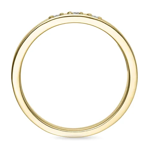 alliancering i 14 karat guld 3 x 0,05 ct