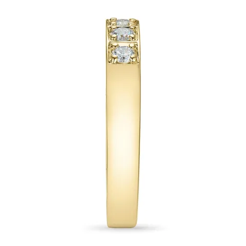alliancering i 14 karat guld 3 x 0,05 ct
