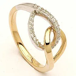 bestillingsvare - diamant ring i 14 karat guld.- og hvidguld 0,13 ct