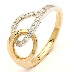 bestillingsvare - diamant ring i 14 karat guld.- og hvidguld 0,13 ct