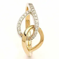 bestillingsvare - diamant ring i 14 karat guld.- og hvidguld 0,13 ct