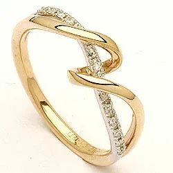 bestillingsvare - diamant ring i 14 karat guld.- og hvidguld 0,09 ct