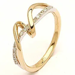 bestillingsvare - diamant ring i 14 karat guld.- og hvidguld 0,09 ct