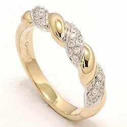 Kollektionsprøve diamant guld ring i 14 karat guld.- og hvidguld 0,19 ct