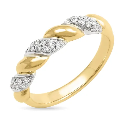 diamant ring i 14 karat guld.- og hvidguld 0,19 ct