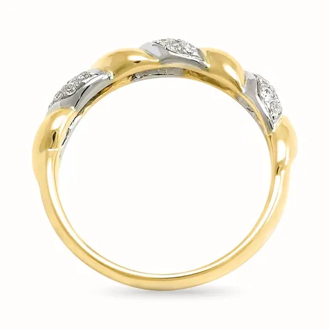 diamant ring i 14 karat guld.- og hvidguld 0,19 ct