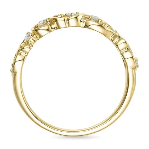 Guldring i 14 karat guld 0,155 ct