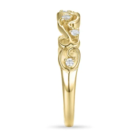 Guldring i 14 karat guld 0,155 ct