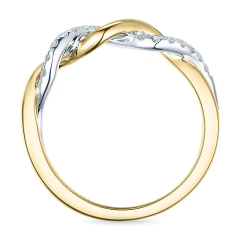 diamantring i 14 karat guld.- og hvidguld 0,13 ct