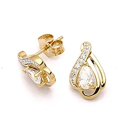 øreringe i 9 karat guld med 