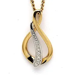 Zirkon vedhæng i 9 karat guld