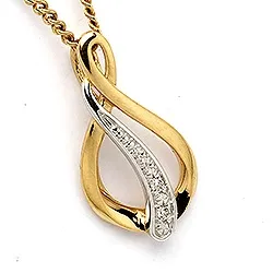 Zirkon vedhæng i 9 karat guld