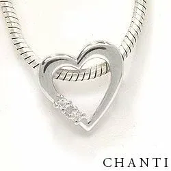 Hjerte vedhæng i 9 karat hvidguld