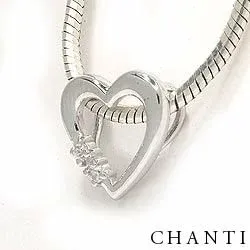 Hjerte vedhæng i 9 karat hvidguld