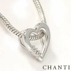 Hjerte vedhæng i 9 karat hvidguld