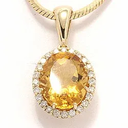 Citrin vedhæng i 14 karat guld 0,12 ct