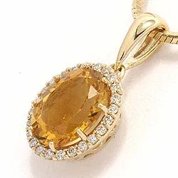 Citrin vedhæng i 14 karat guld 0,12 ct