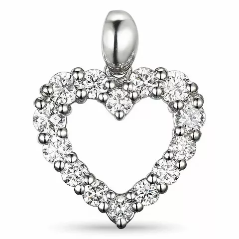 hjerte diamantvedhæng i 14 karat hvidguld 0,54 ct