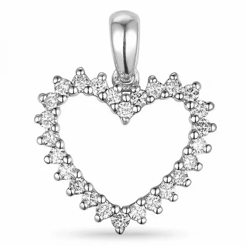 hjerte diamantvedhæng i 14 karat hvidguld 0,46 ct