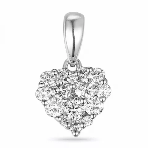 hjerte diamant vedhæng i 14 karat hvidguld 0,35 ct
