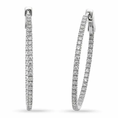 Bestillingsvare - øreringe i 14 karat hvidguld 0,75 ct