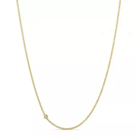 42 cm halskæde med vedhæng i 14 karat guld 0,046 ct