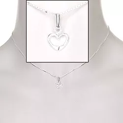 Scrouples hjerte vedhæng med halskæde i sølv