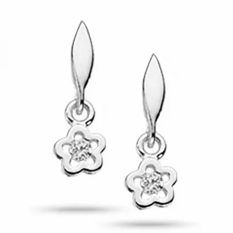 Scrouples blomst øreringe i sølv hvid zirkon
