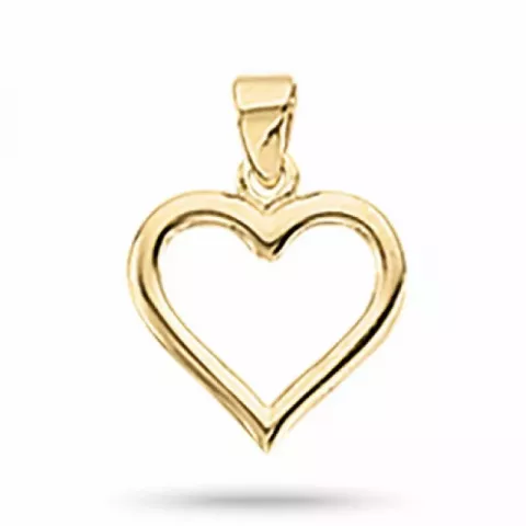 14 X 19 mm Scrouples hjerte vedhæng med halskæde i 8 karat guld med forgyldt sølvhalskæde